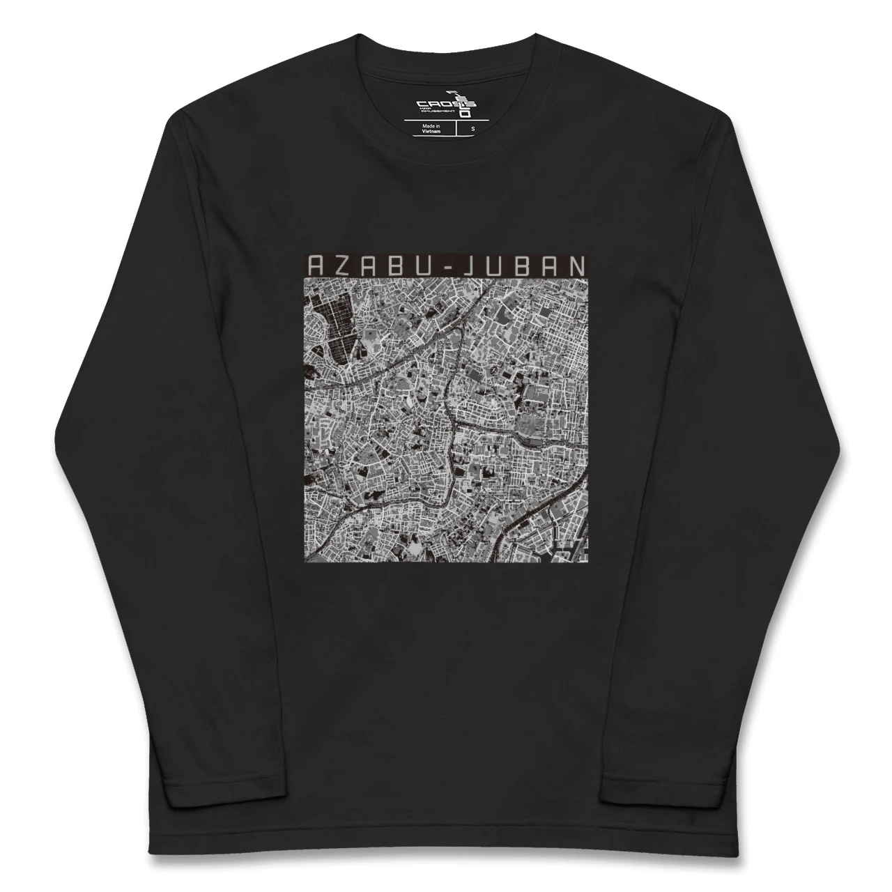 【麻布十番(東京都)】地図柄ロングスリーブTシャツ