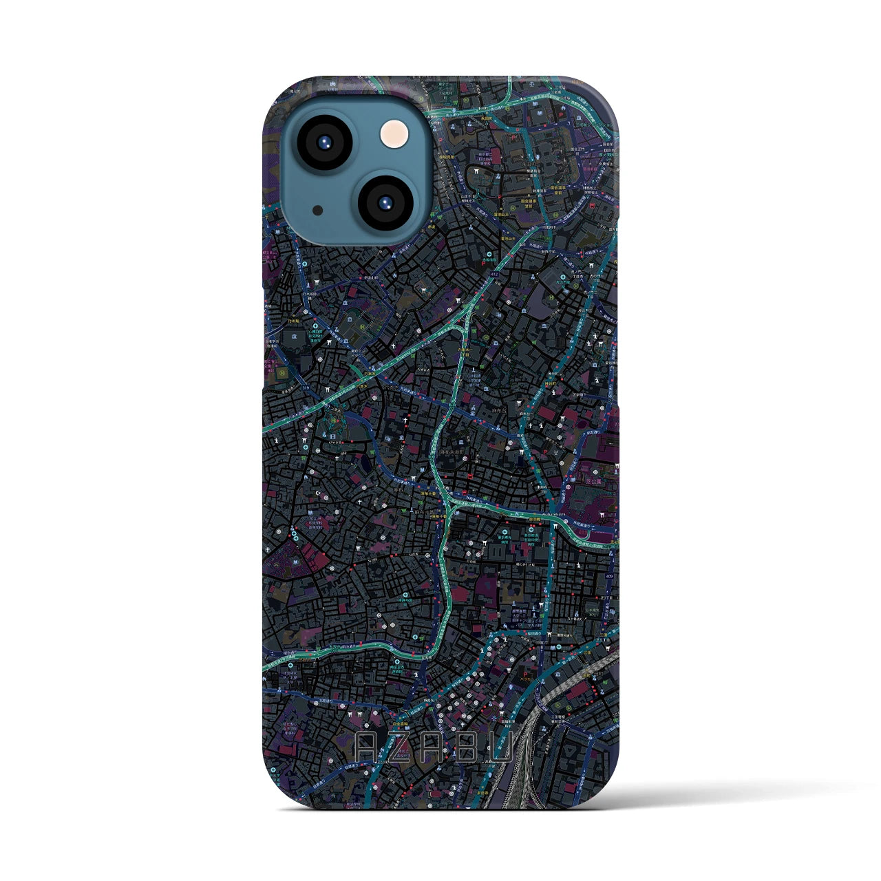 【麻布(東京都)】地図柄iPhoneケース(バックカバータイプ)