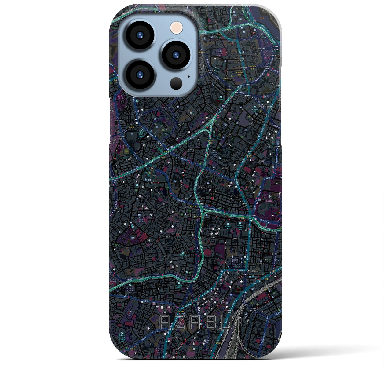 【麻布(東京都)】地図柄iPhoneケース(バックカバータイプ)