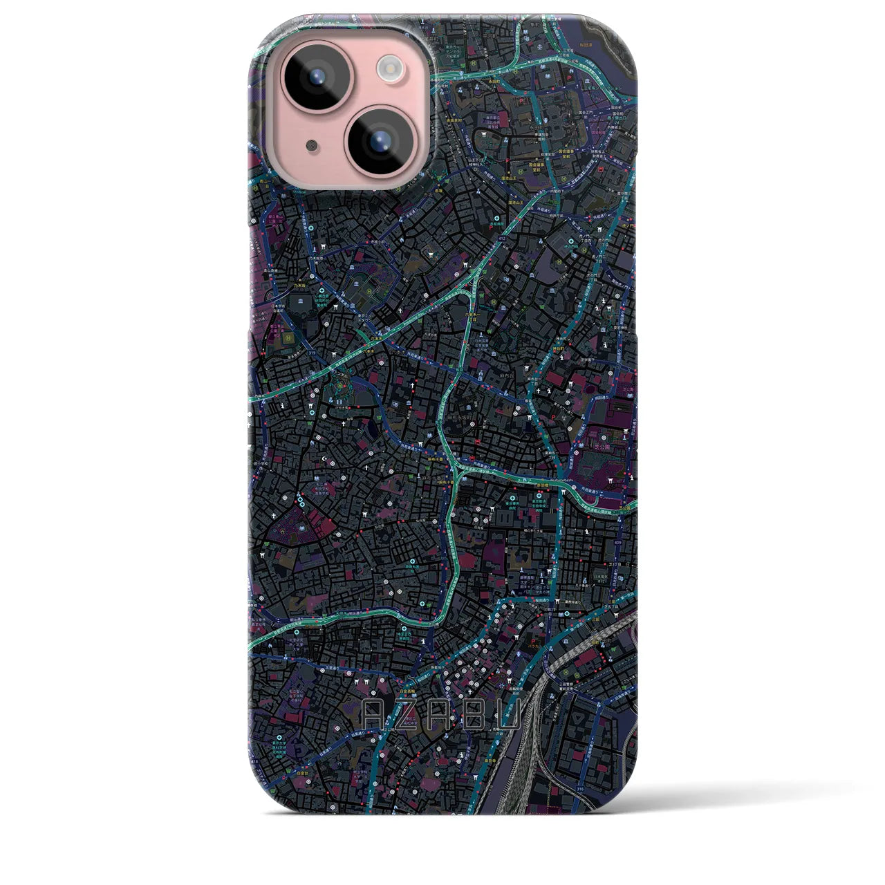 【麻布(東京都)】地図柄iPhoneケース(バックカバータイプ)