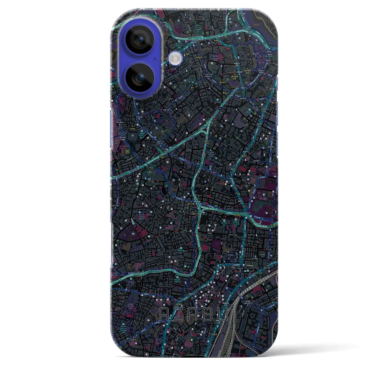 【麻布(東京都)】地図柄iPhoneケース(バックカバータイプ)