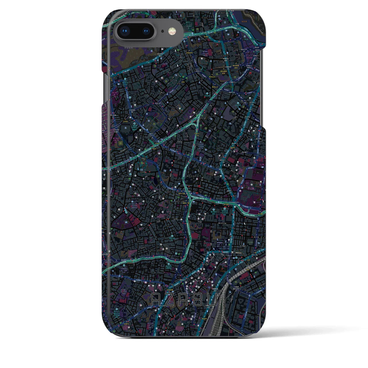 【麻布(東京都)】地図柄iPhoneケース(バックカバータイプ)