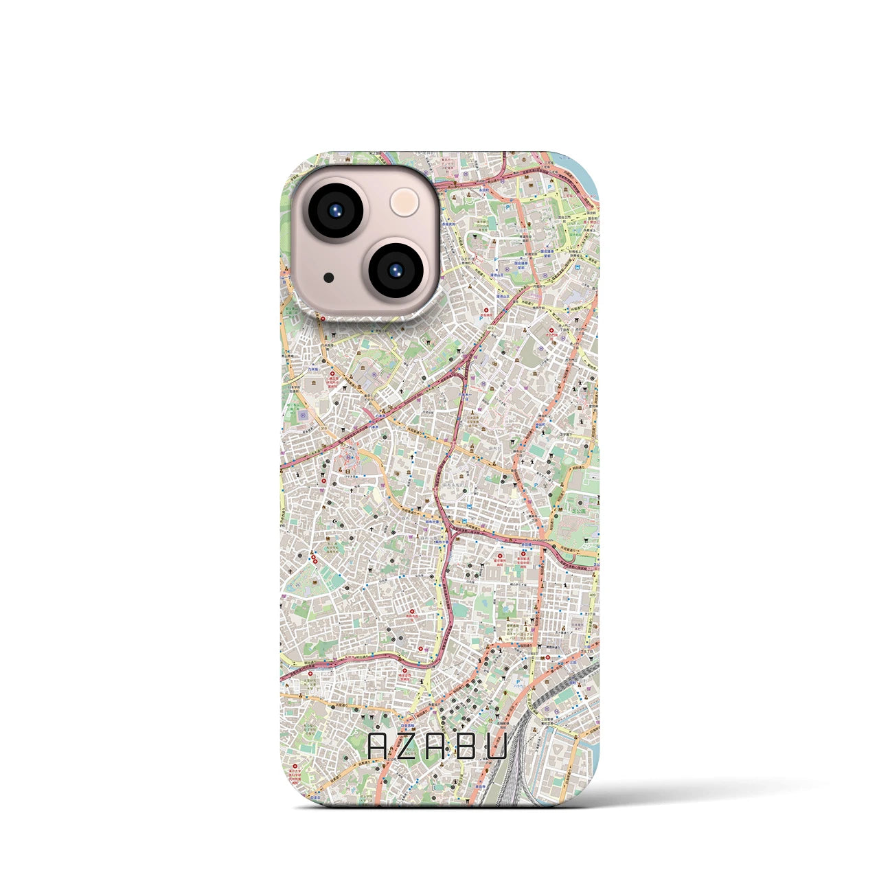 【麻布(東京都)】地図柄iPhoneケース(バックカバータイプ)
