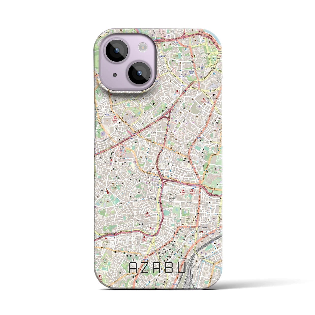 【麻布(東京都)】地図柄iPhoneケース(バックカバータイプ)