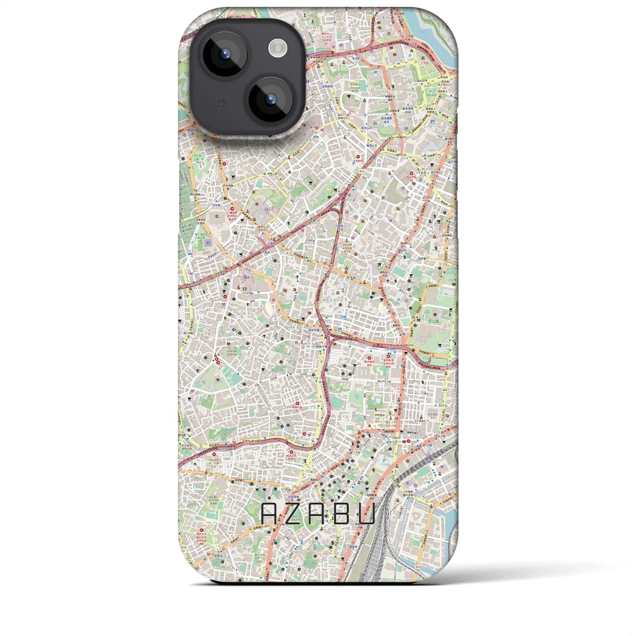 【麻布(東京都)】地図柄iPhoneケース(バックカバータイプ)