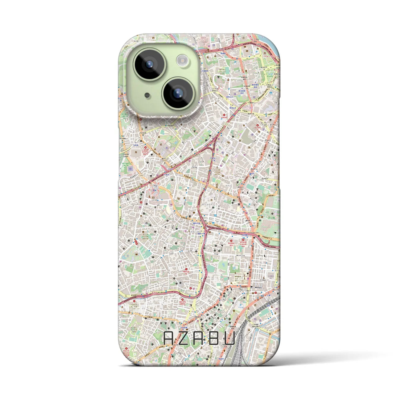 【麻布(東京都)】地図柄iPhoneケース(バックカバータイプ)