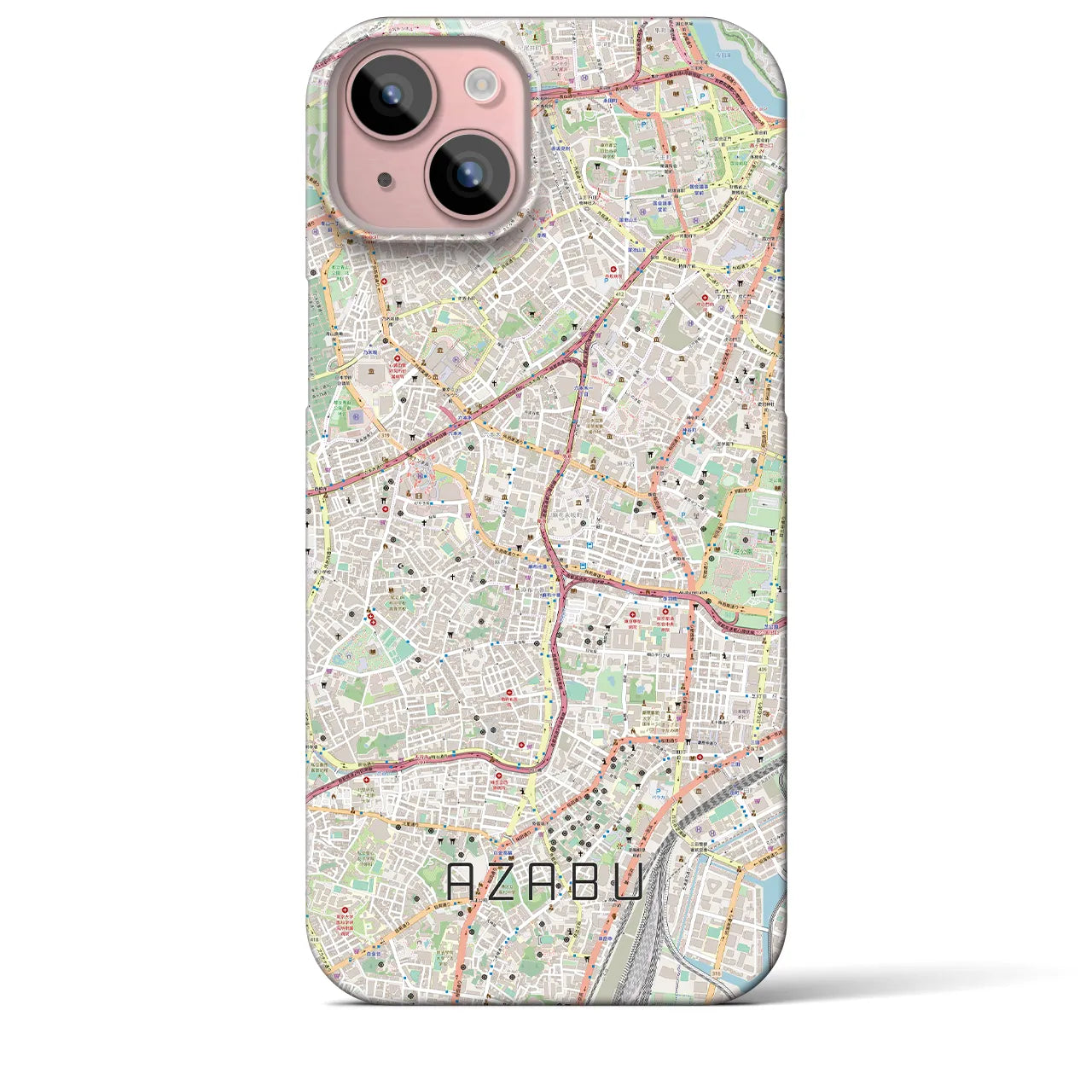 【麻布(東京都)】地図柄iPhoneケース(バックカバータイプ)