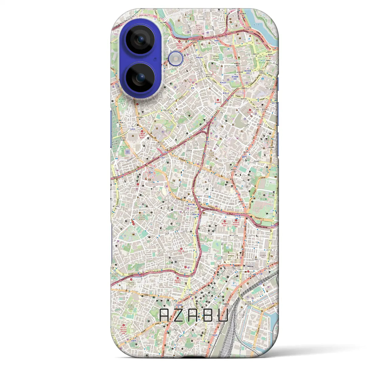 【麻布(東京都)】地図柄iPhoneケース(バックカバータイプ)