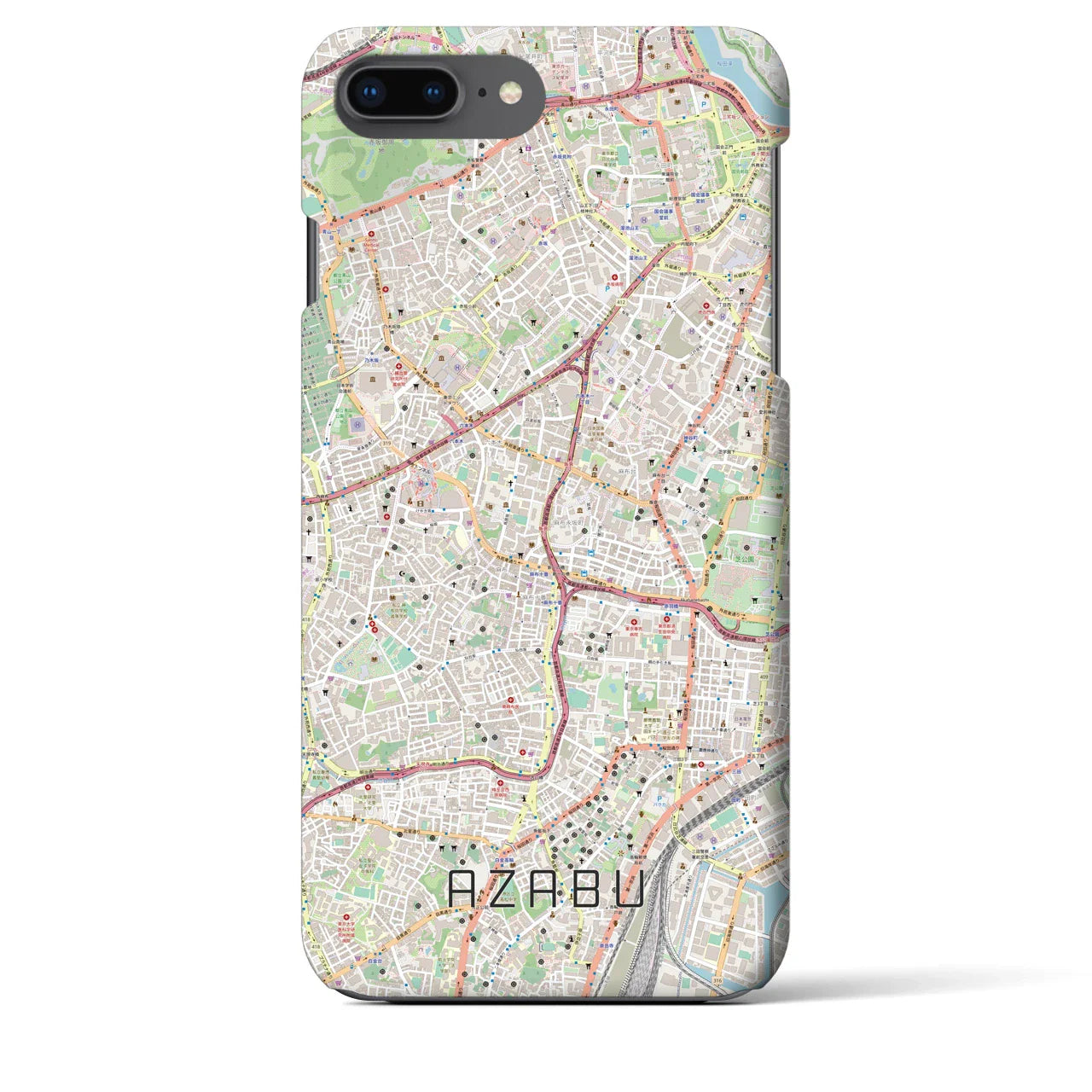 【麻布(東京都)】地図柄iPhoneケース(バックカバータイプ)
