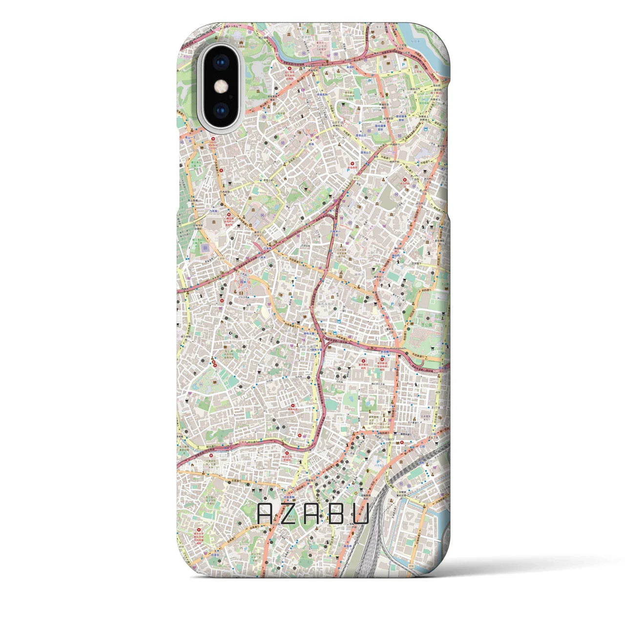 【麻布(東京都)】地図柄iPhoneケース(バックカバータイプ)