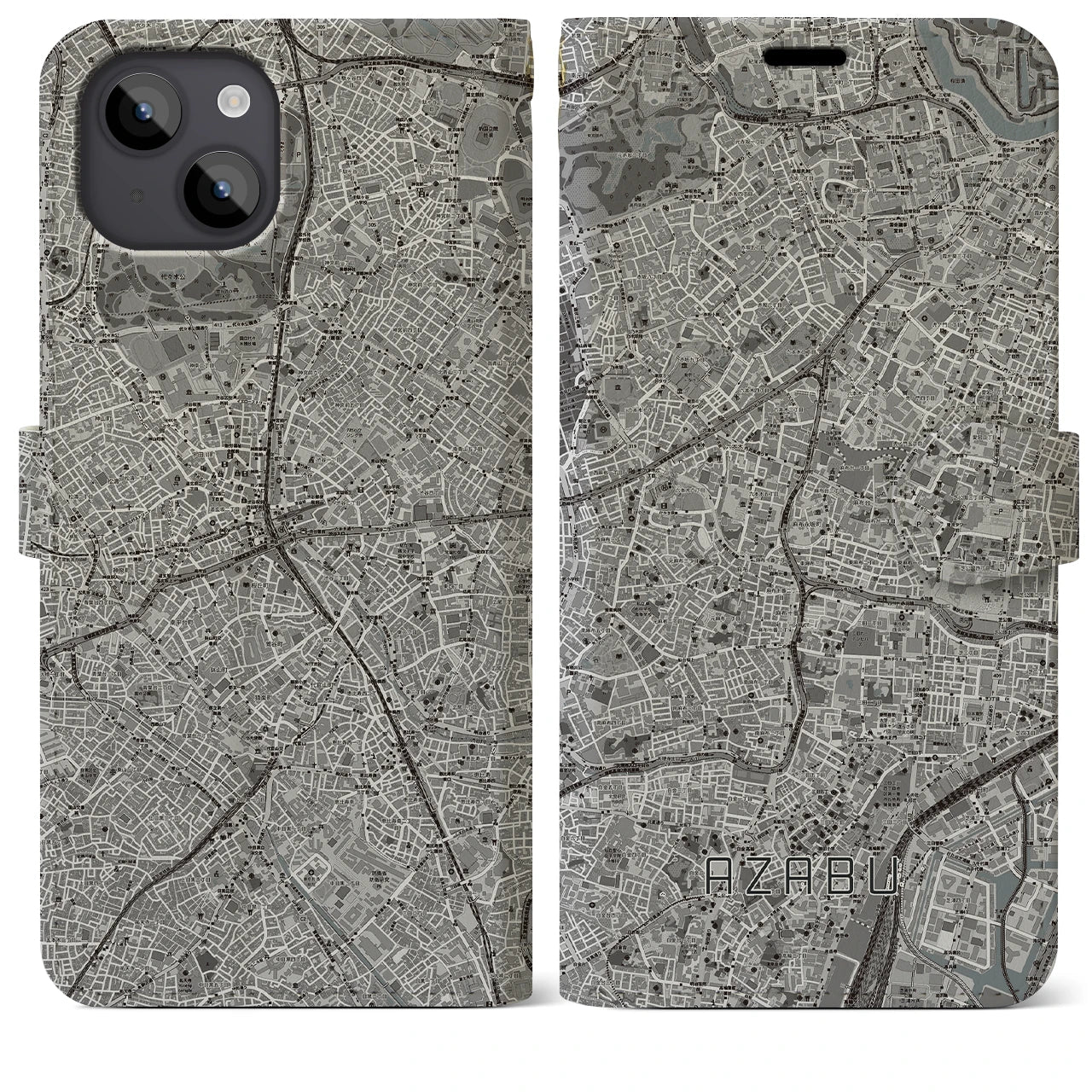 【麻布(東京都)】地図柄iPhoneケース(手帳タイプ)
