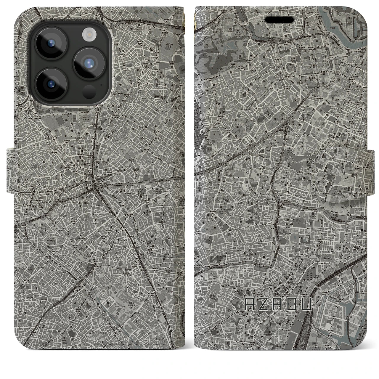 【麻布(東京都)】地図柄iPhoneケース(手帳タイプ)