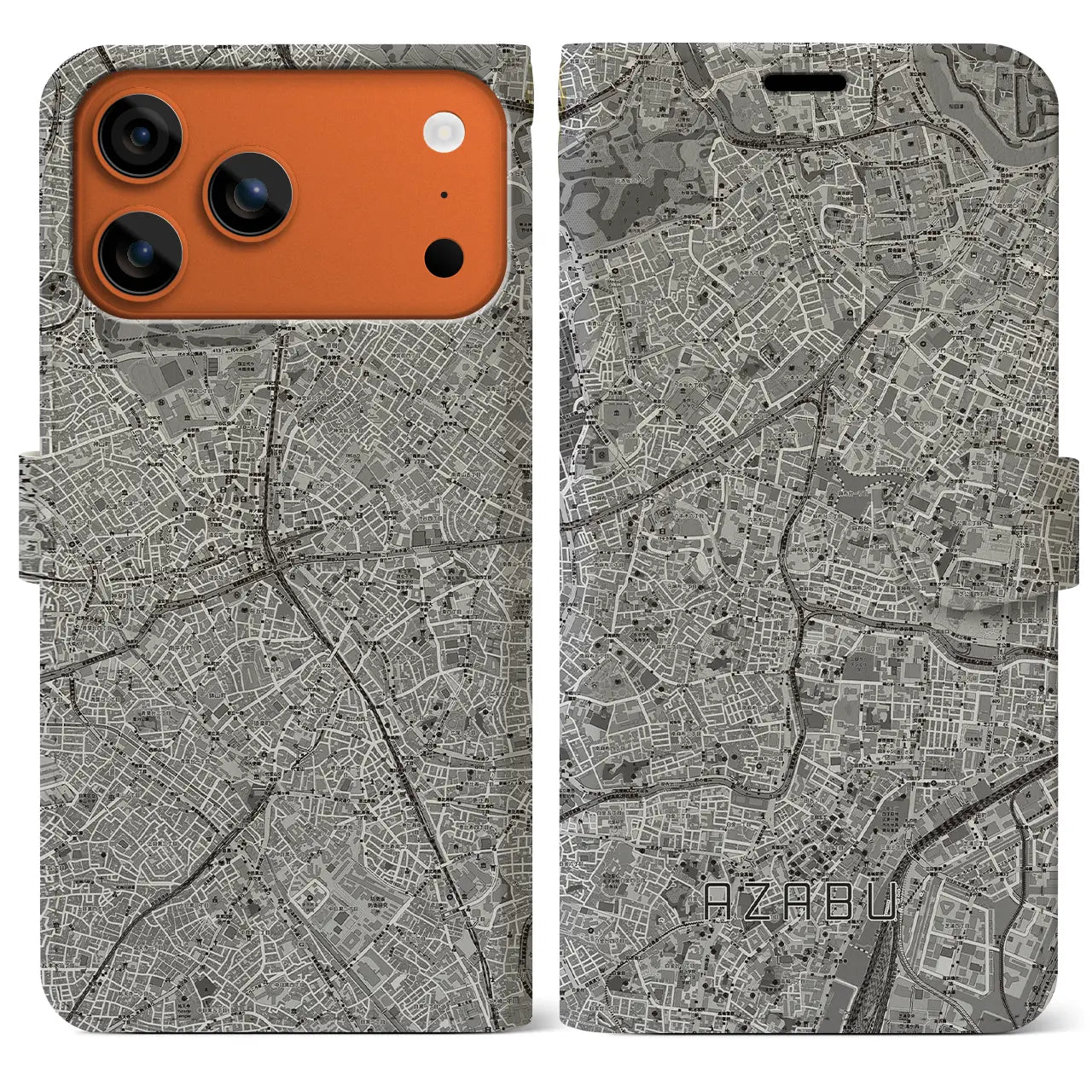 【麻布(東京都)】地図柄iPhoneケース(手帳タイプ)
