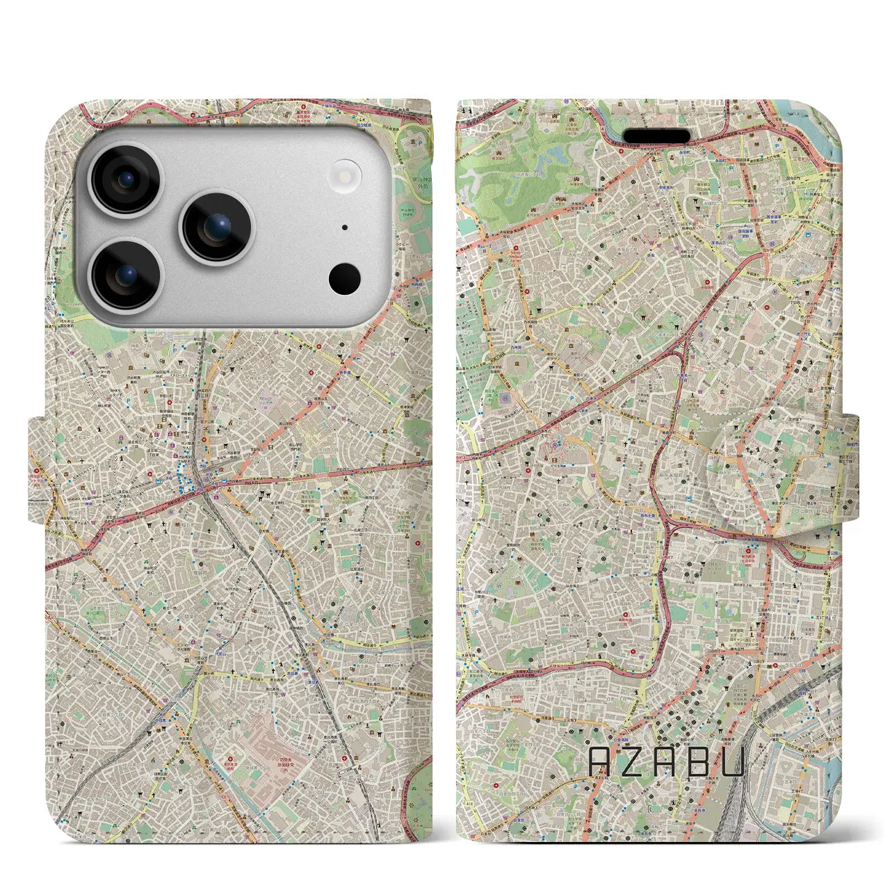 【麻布(東京都)】地図柄iPhoneケース(手帳タイプ)