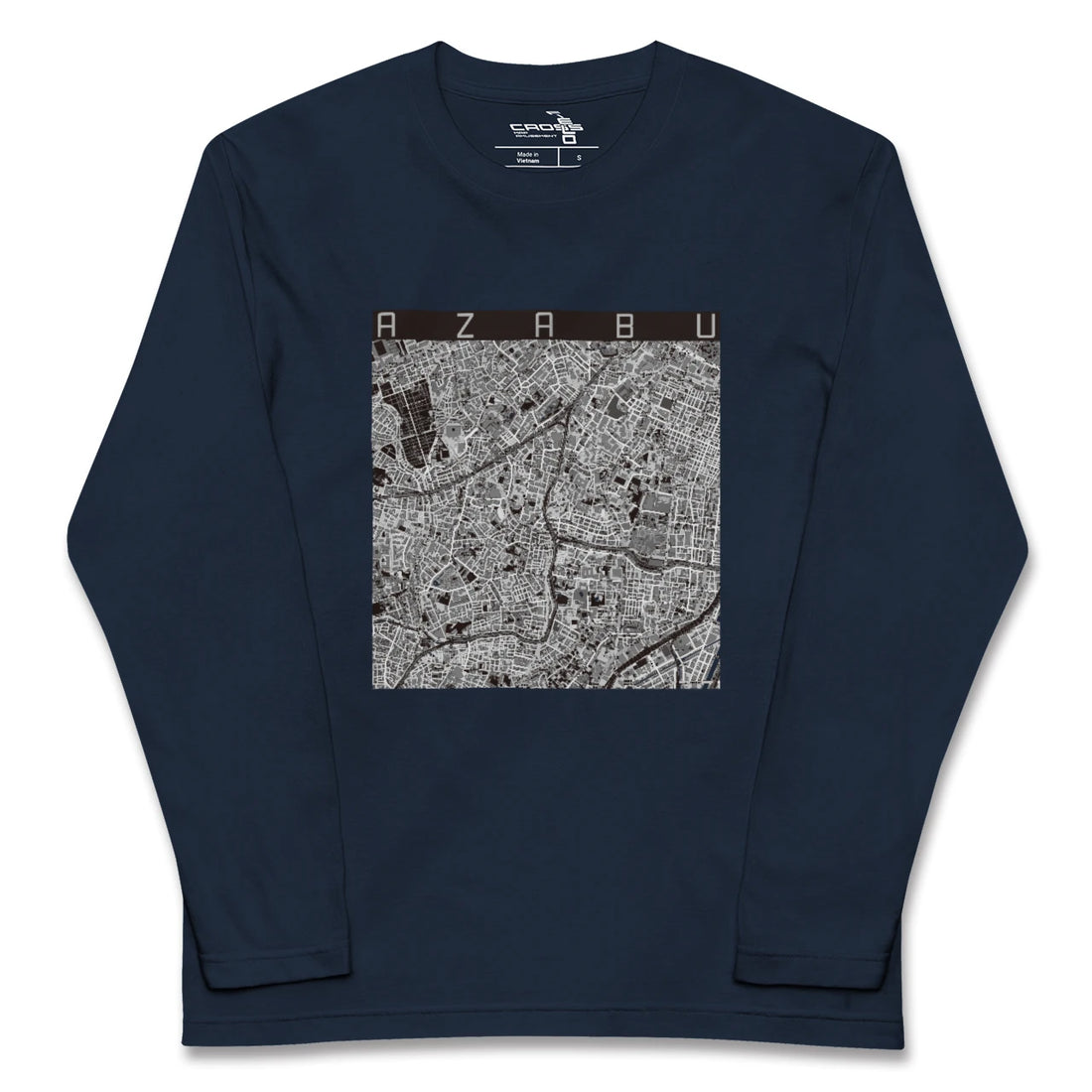 【麻布(東京都)】地図柄ロングスリーブTシャツ