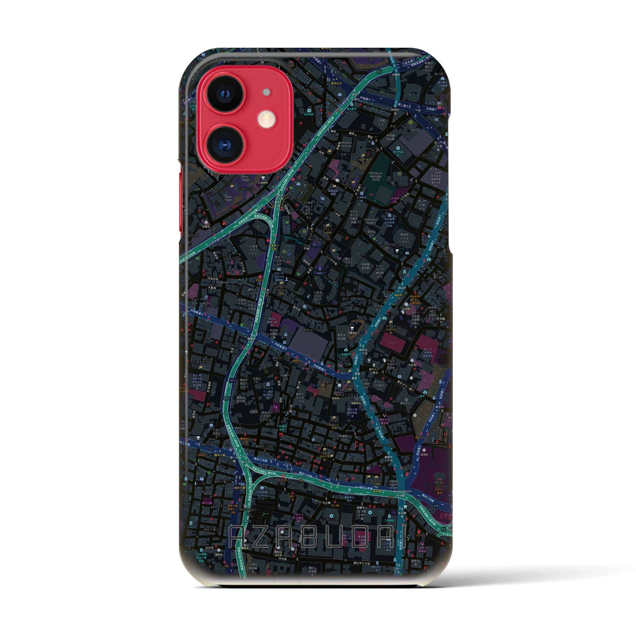 【麻布台(東京都)】地図柄iPhoneケース(バックカバータイプ)