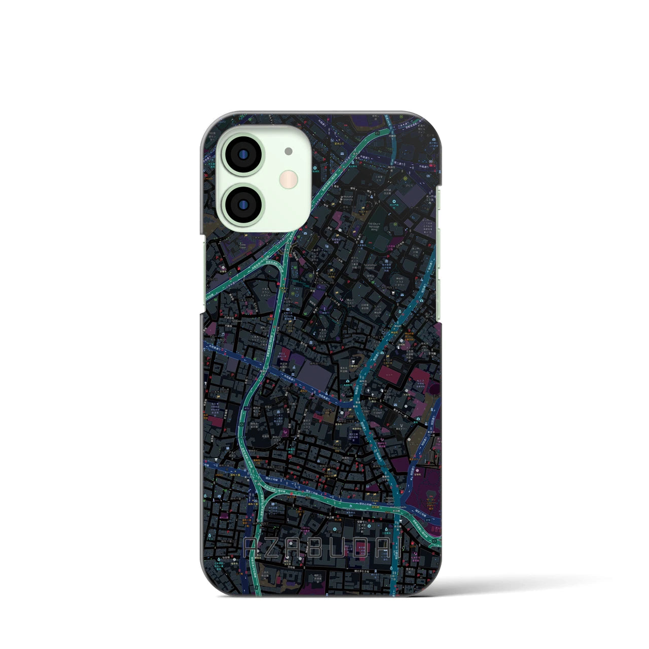 【麻布台(東京都)】地図柄iPhoneケース(バックカバータイプ)