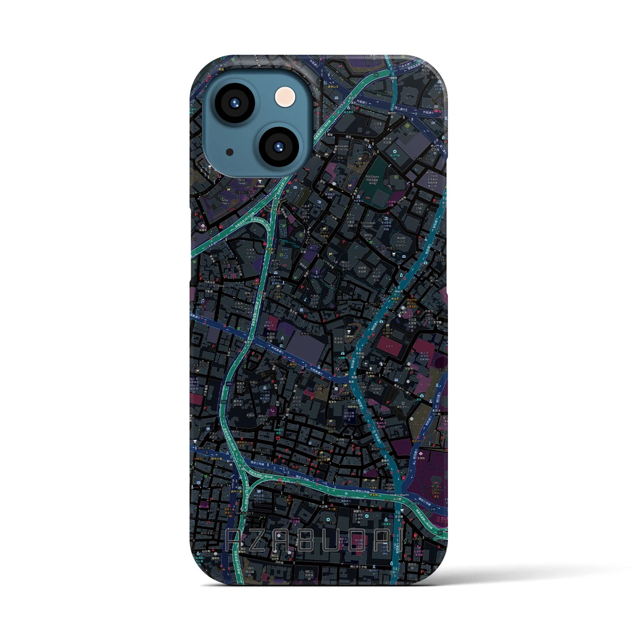 【麻布台(東京都)】地図柄iPhoneケース(バックカバータイプ)