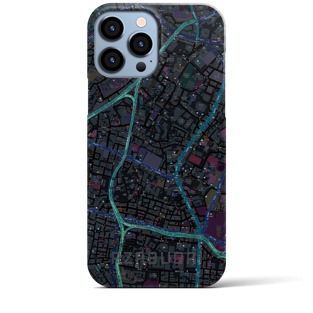 【麻布台(東京都)】地図柄iPhoneケース(バックカバータイプ)