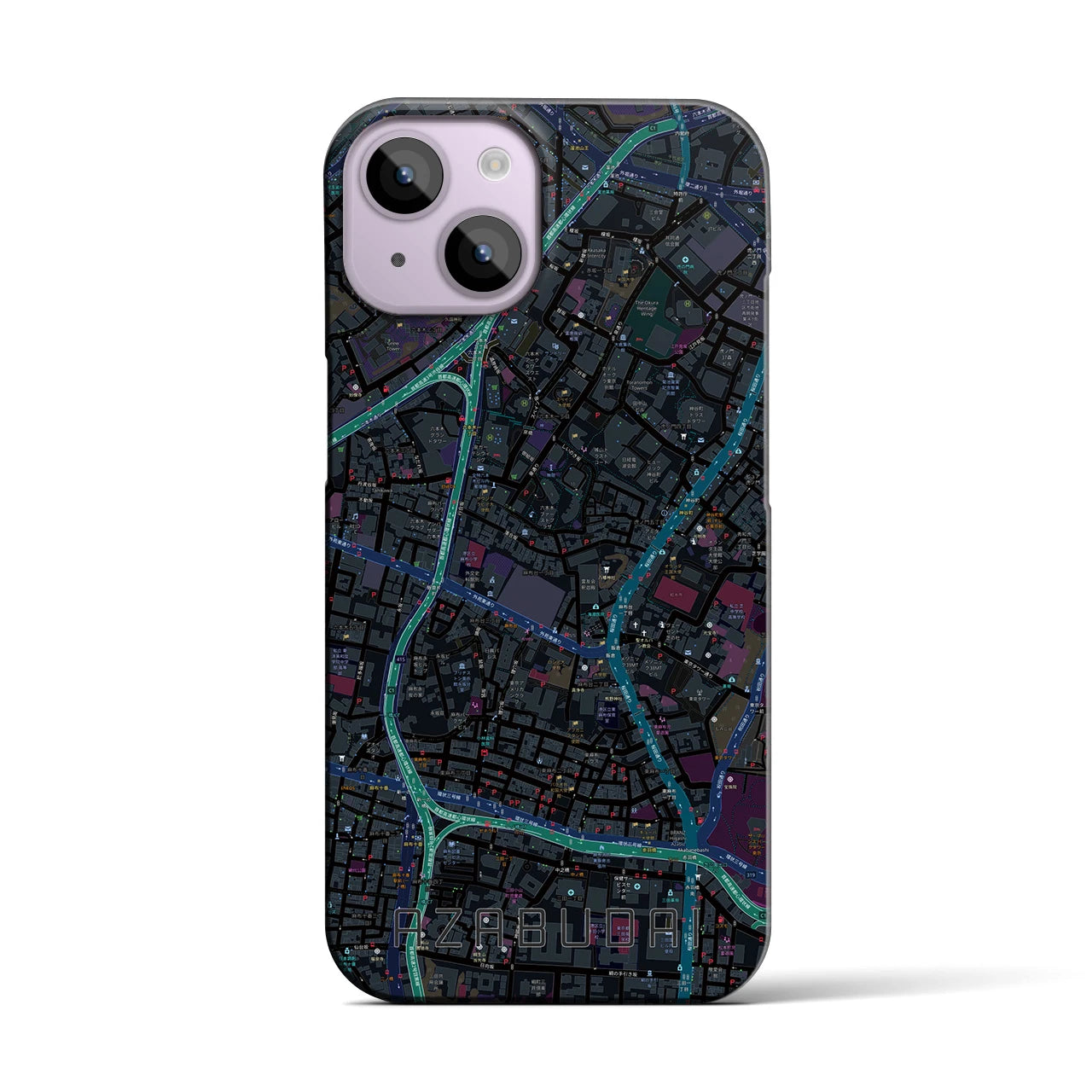 【麻布台(東京都)】地図柄iPhoneケース(バックカバータイプ)