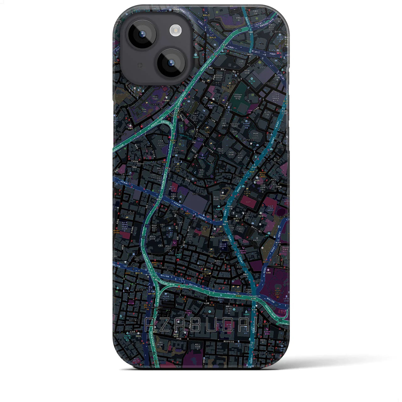 【麻布台(東京都)】地図柄iPhoneケース(バックカバータイプ)