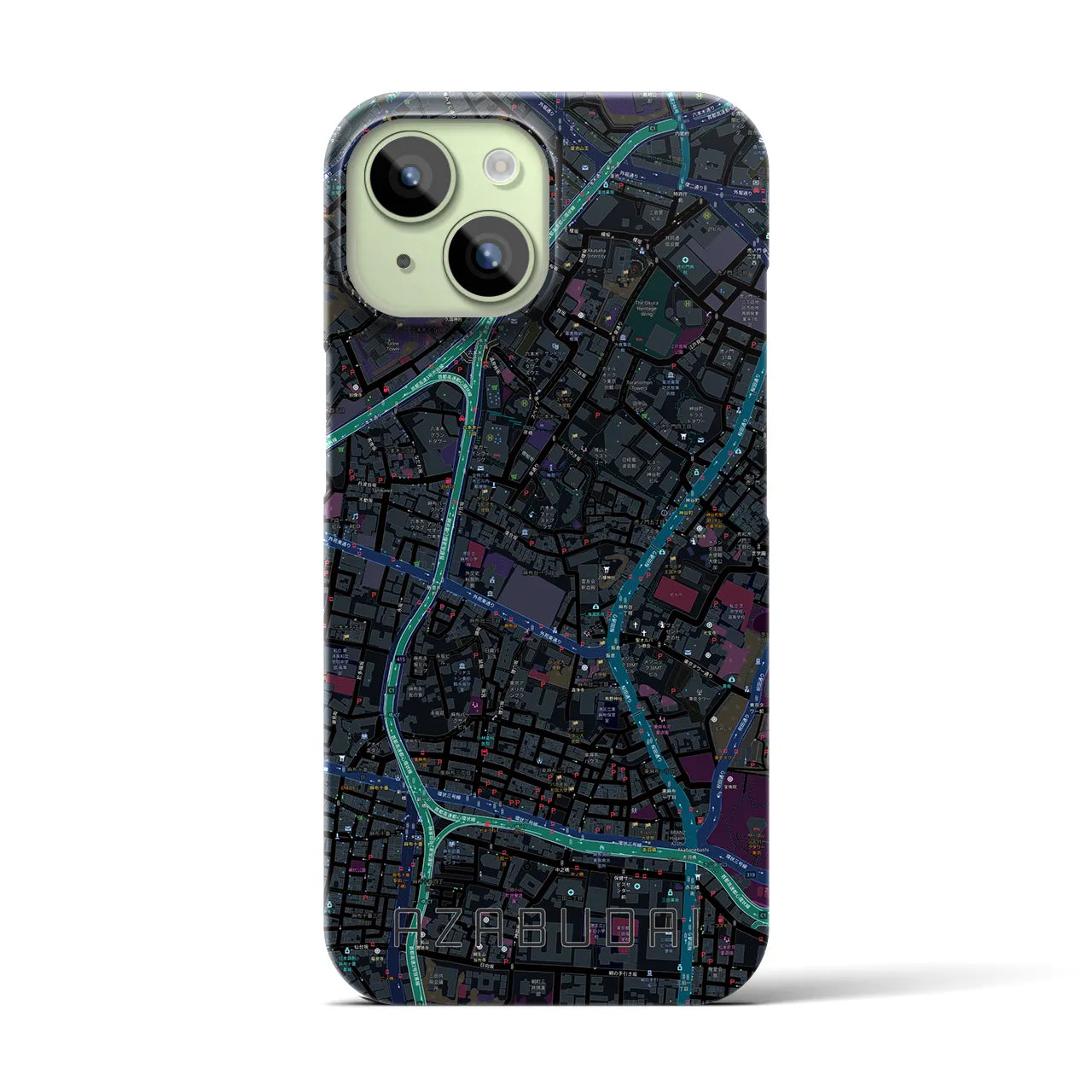 【麻布台(東京都)】地図柄iPhoneケース(バックカバータイプ)