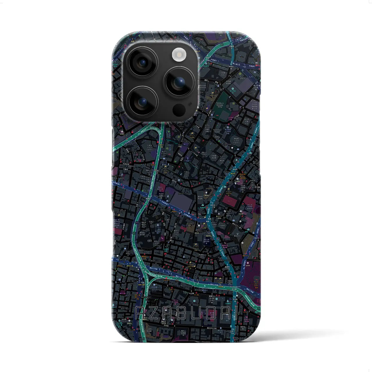 【麻布台(東京都)】地図柄iPhoneケース(バックカバータイプ)