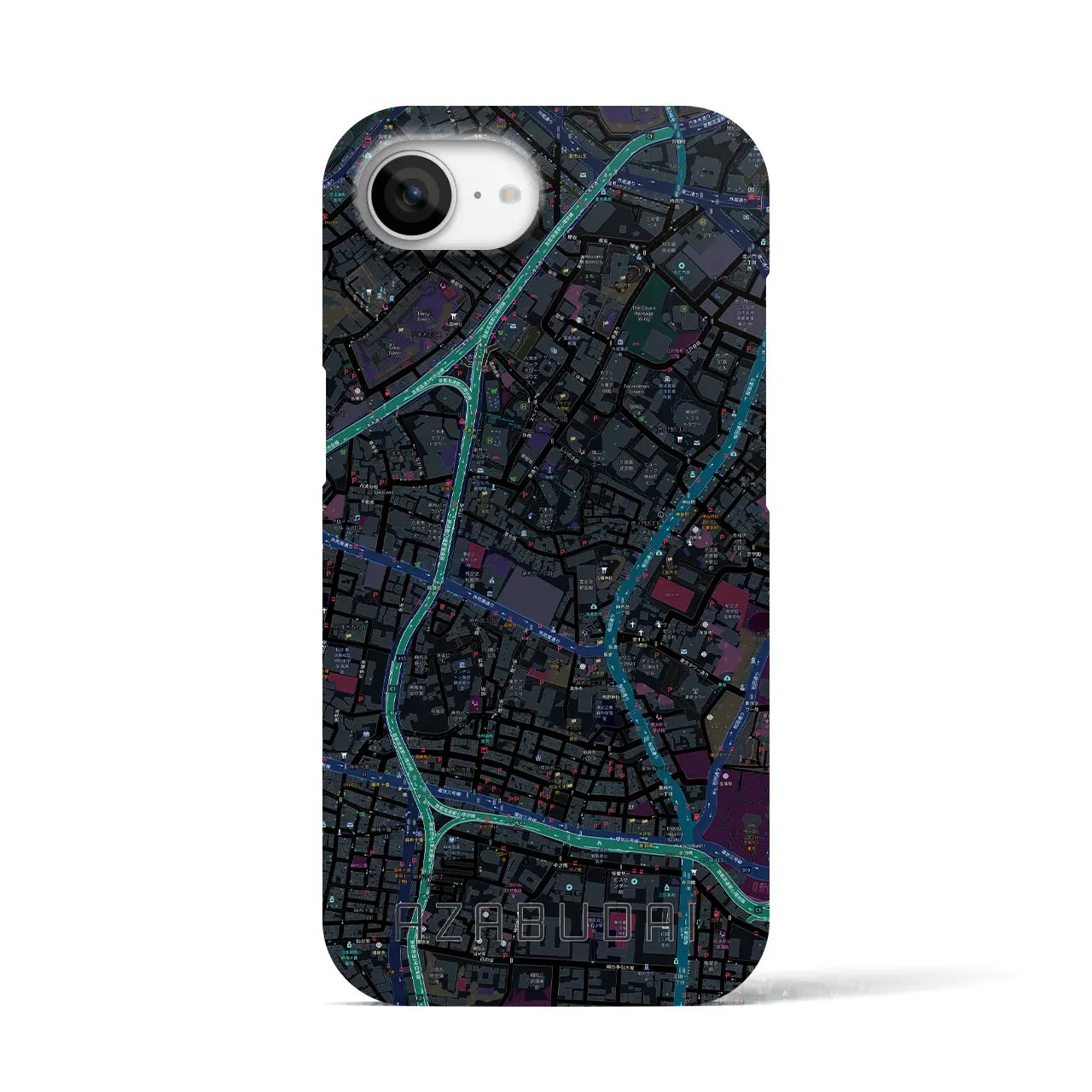 【麻布台(東京都)】地図柄iPhoneケース(バックカバータイプ)