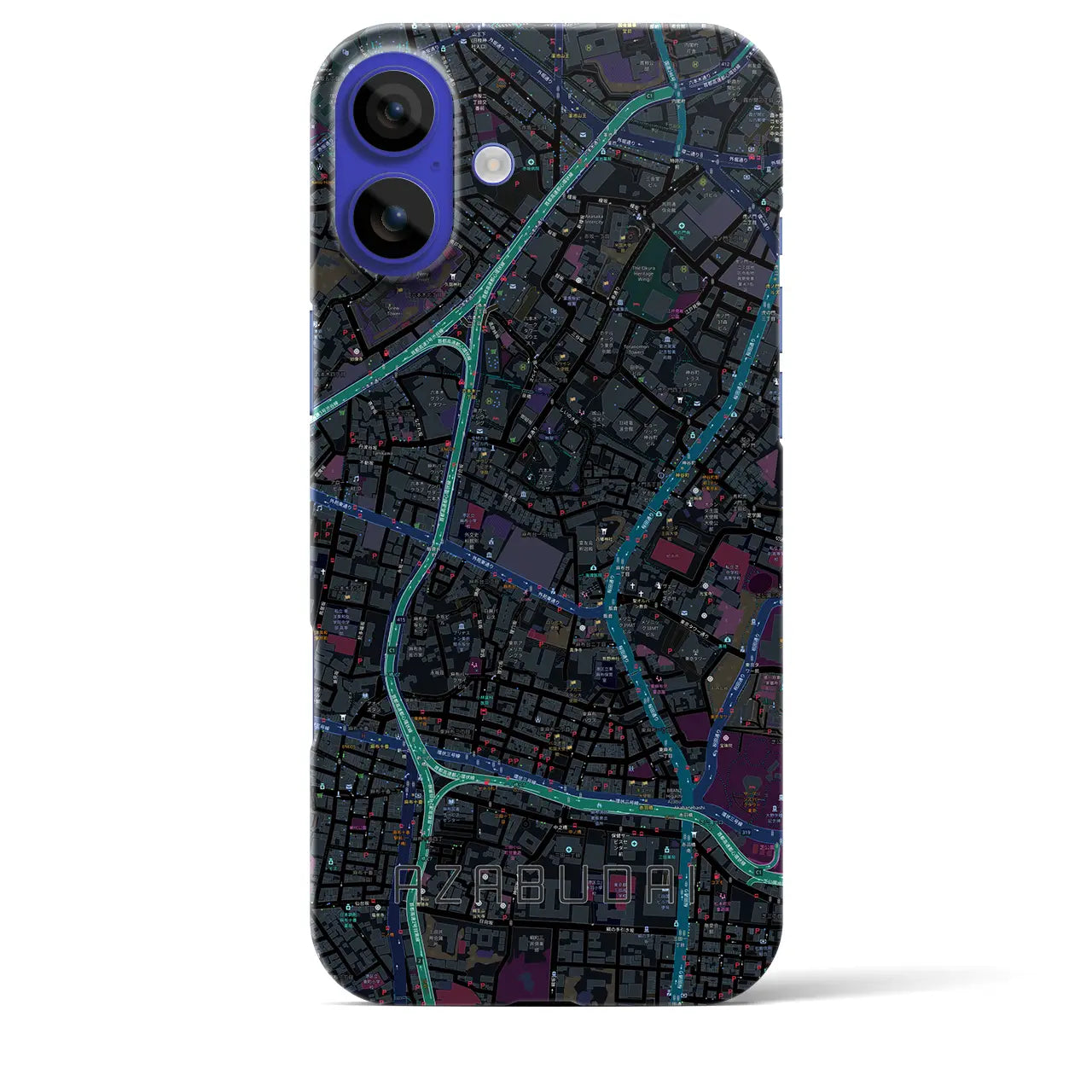 【麻布台(東京都)】地図柄iPhoneケース(バックカバータイプ)