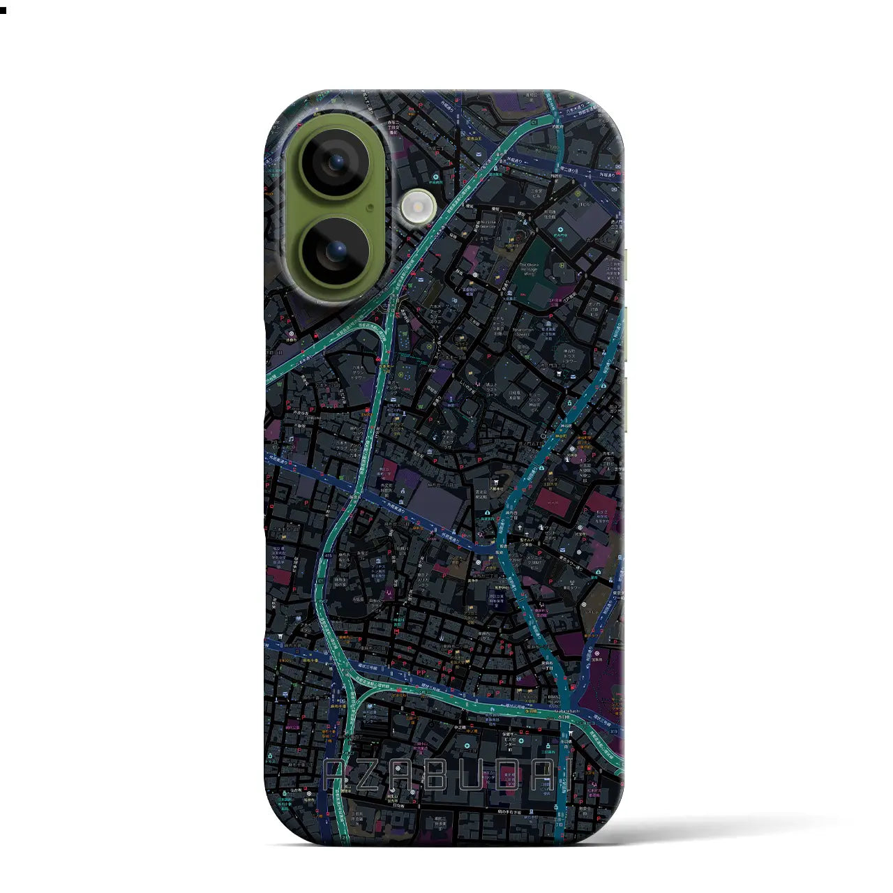 【麻布台(東京都)】地図柄iPhoneケース(バックカバータイプ)