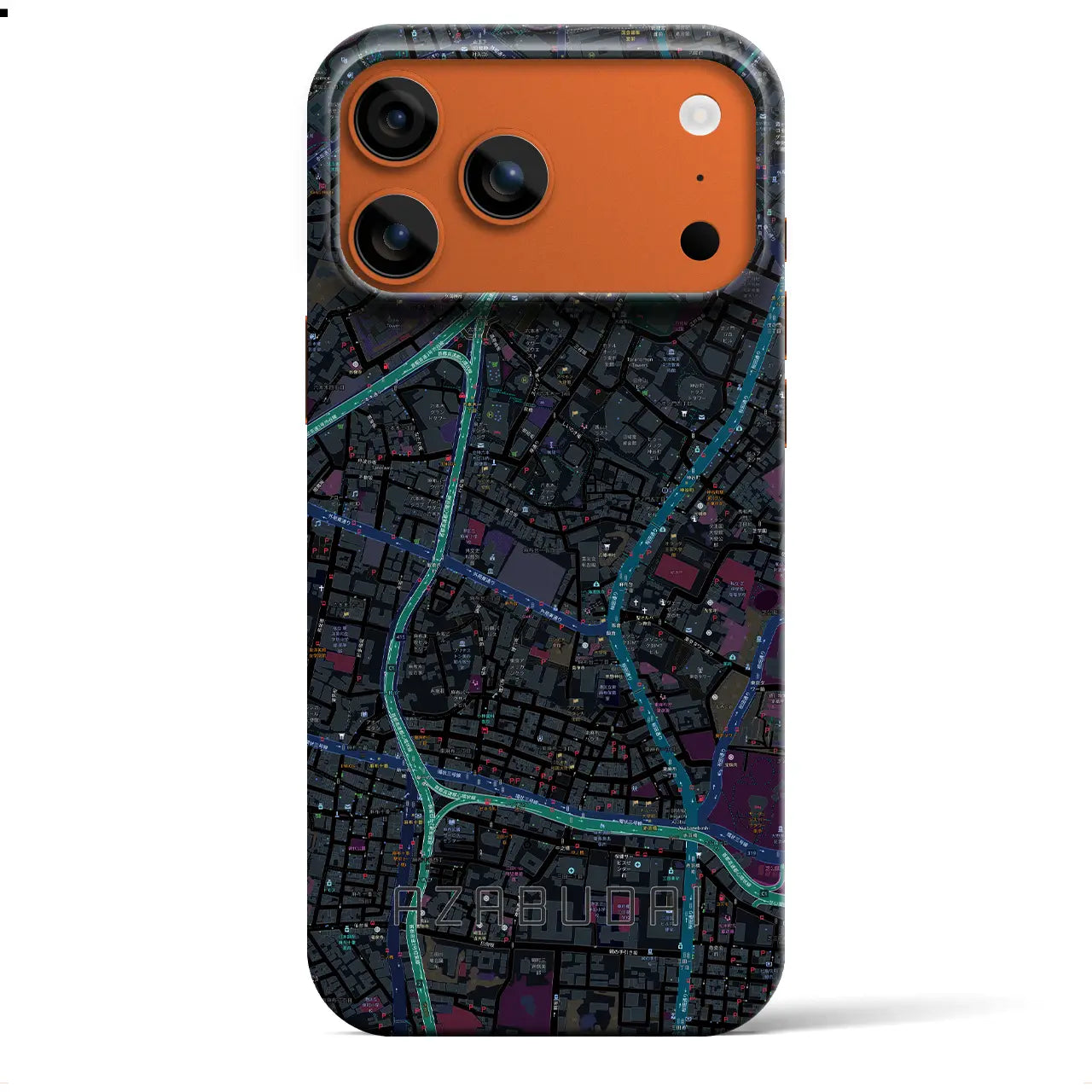 【麻布台(東京都)】地図柄iPhoneケース(バックカバータイプ)
