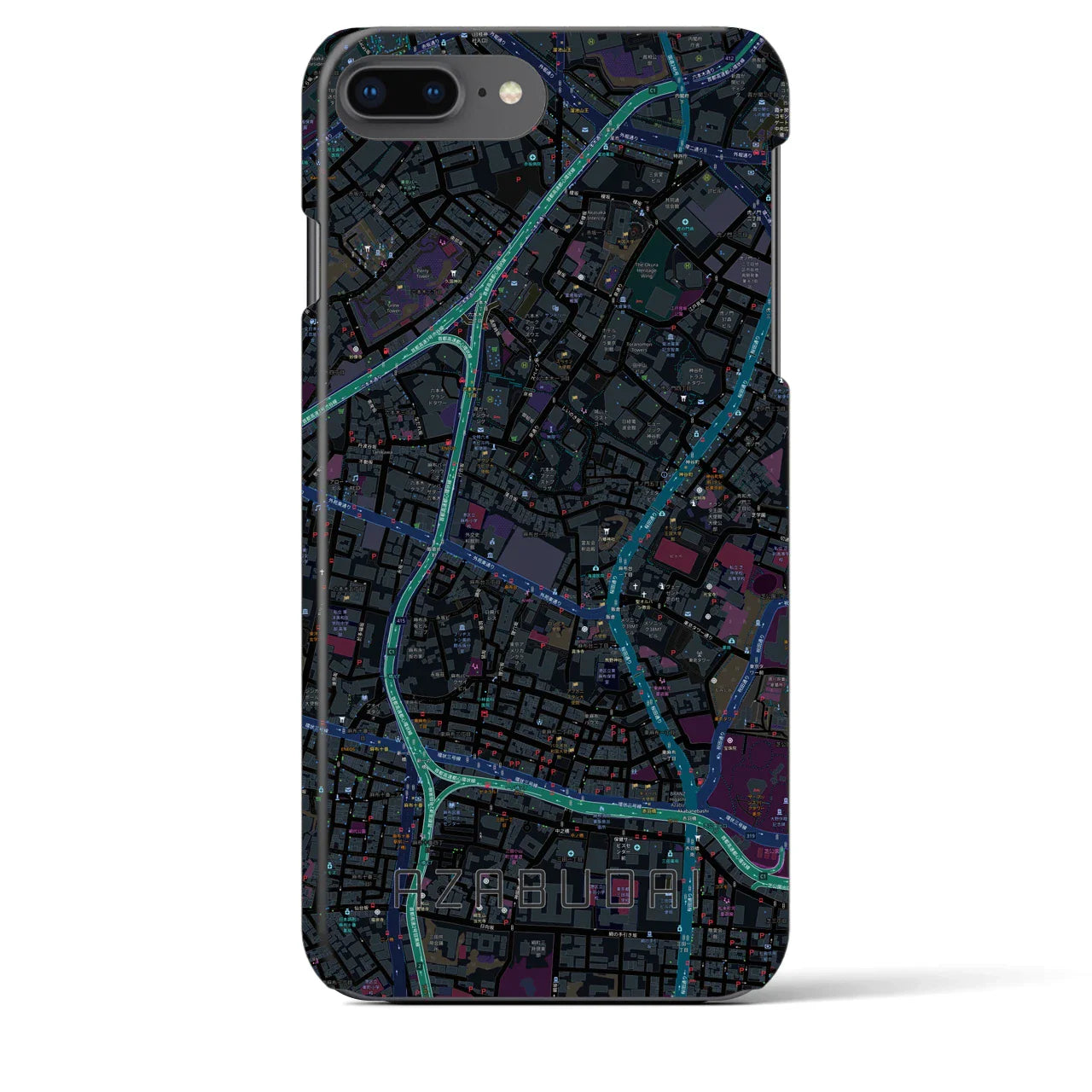 【麻布台(東京都)】地図柄iPhoneケース(バックカバータイプ)