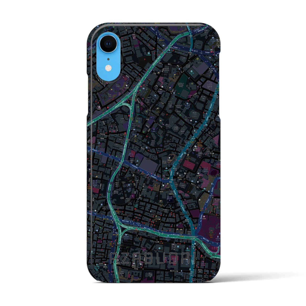 【麻布台(東京都)】地図柄iPhoneケース(バックカバータイプ)