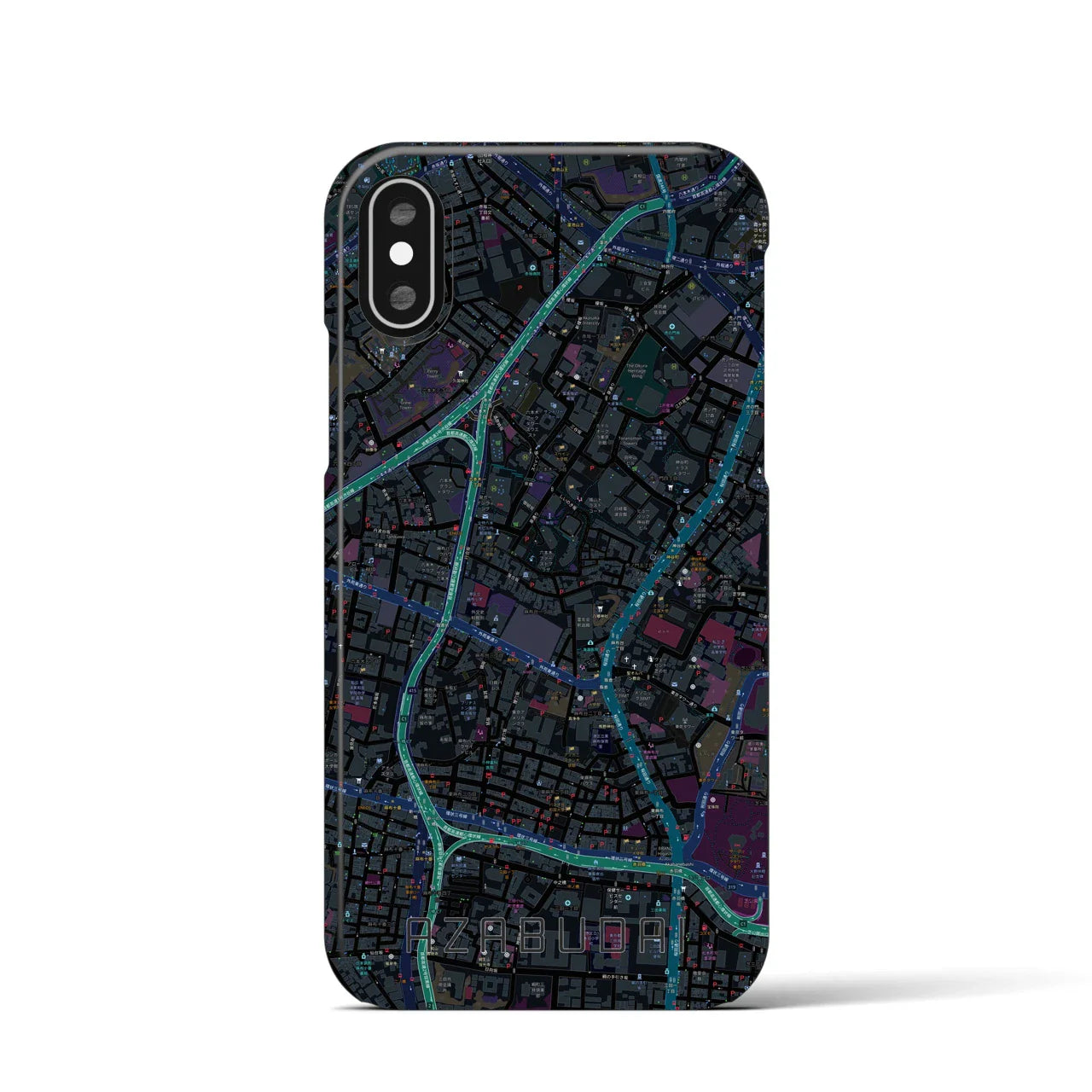 【麻布台(東京都)】地図柄iPhoneケース(バックカバータイプ)