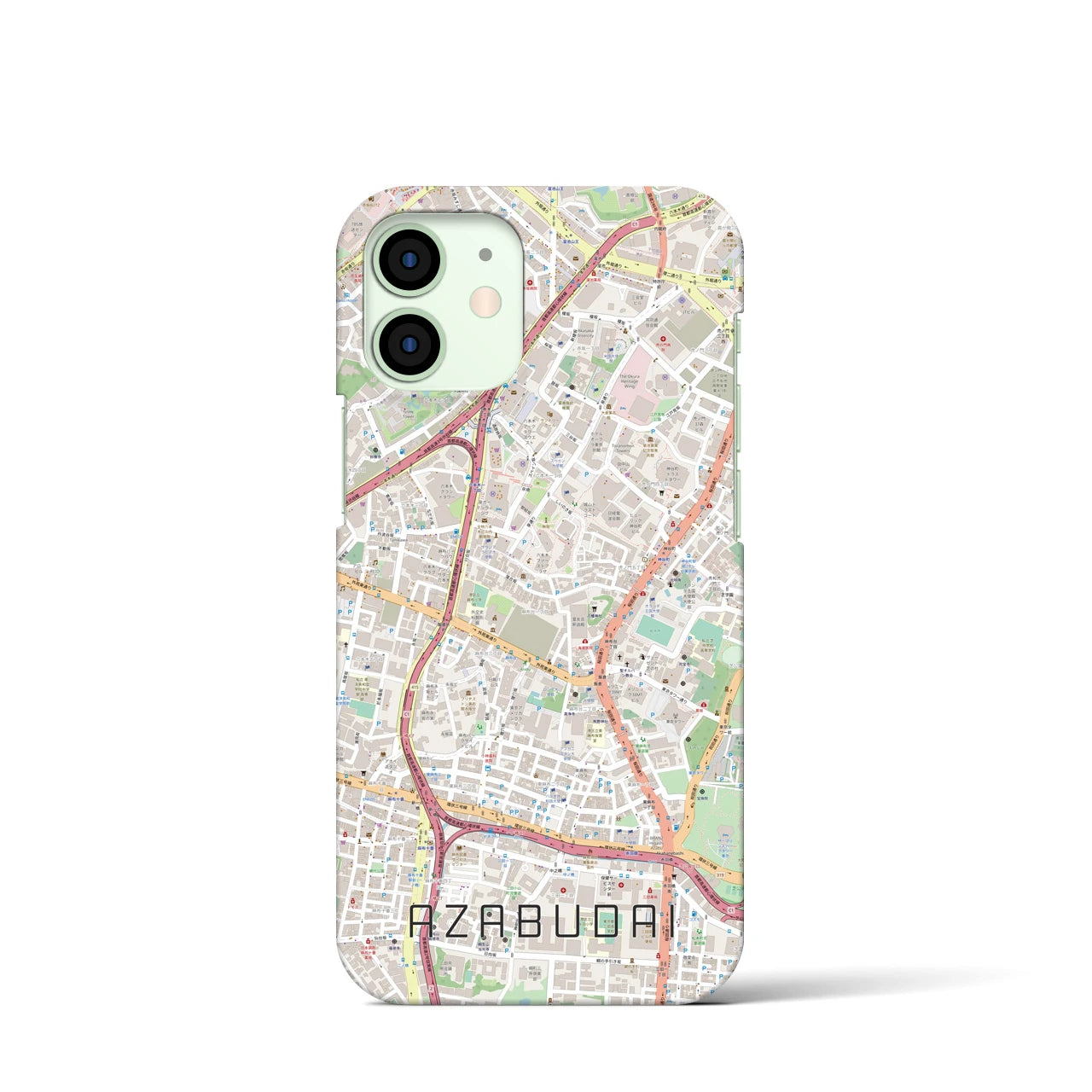 【麻布台(東京都)】地図柄iPhoneケース(バックカバータイプ)