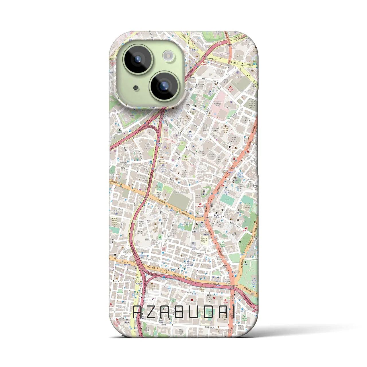 【麻布台(東京都)】地図柄iPhoneケース(バックカバータイプ)