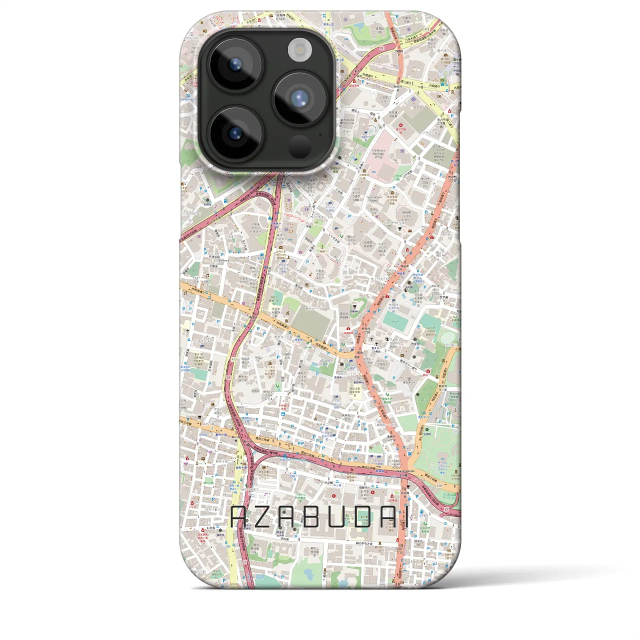 【麻布台(東京都)】地図柄iPhoneケース(バックカバータイプ)