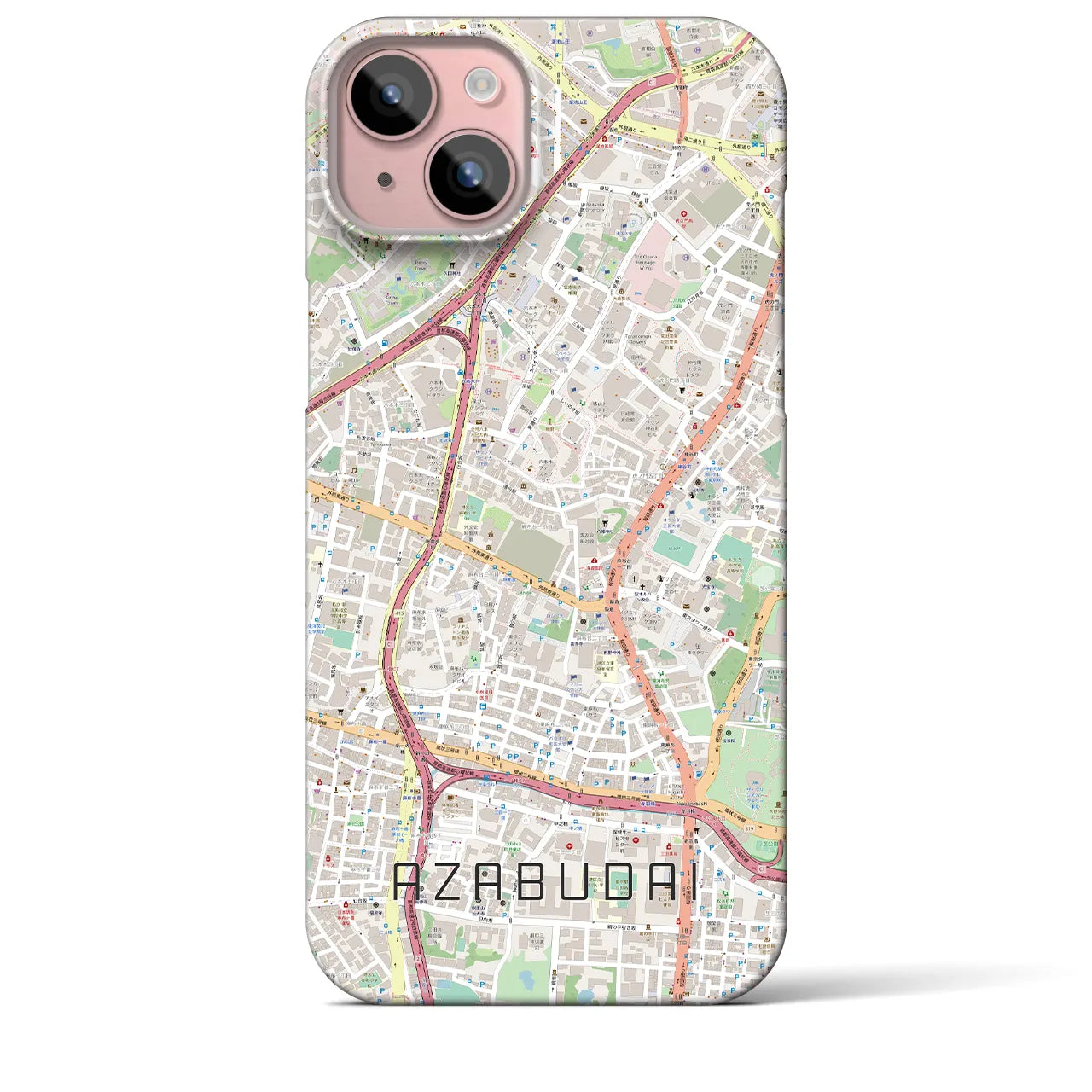 【麻布台(東京都)】地図柄iPhoneケース(バックカバータイプ)