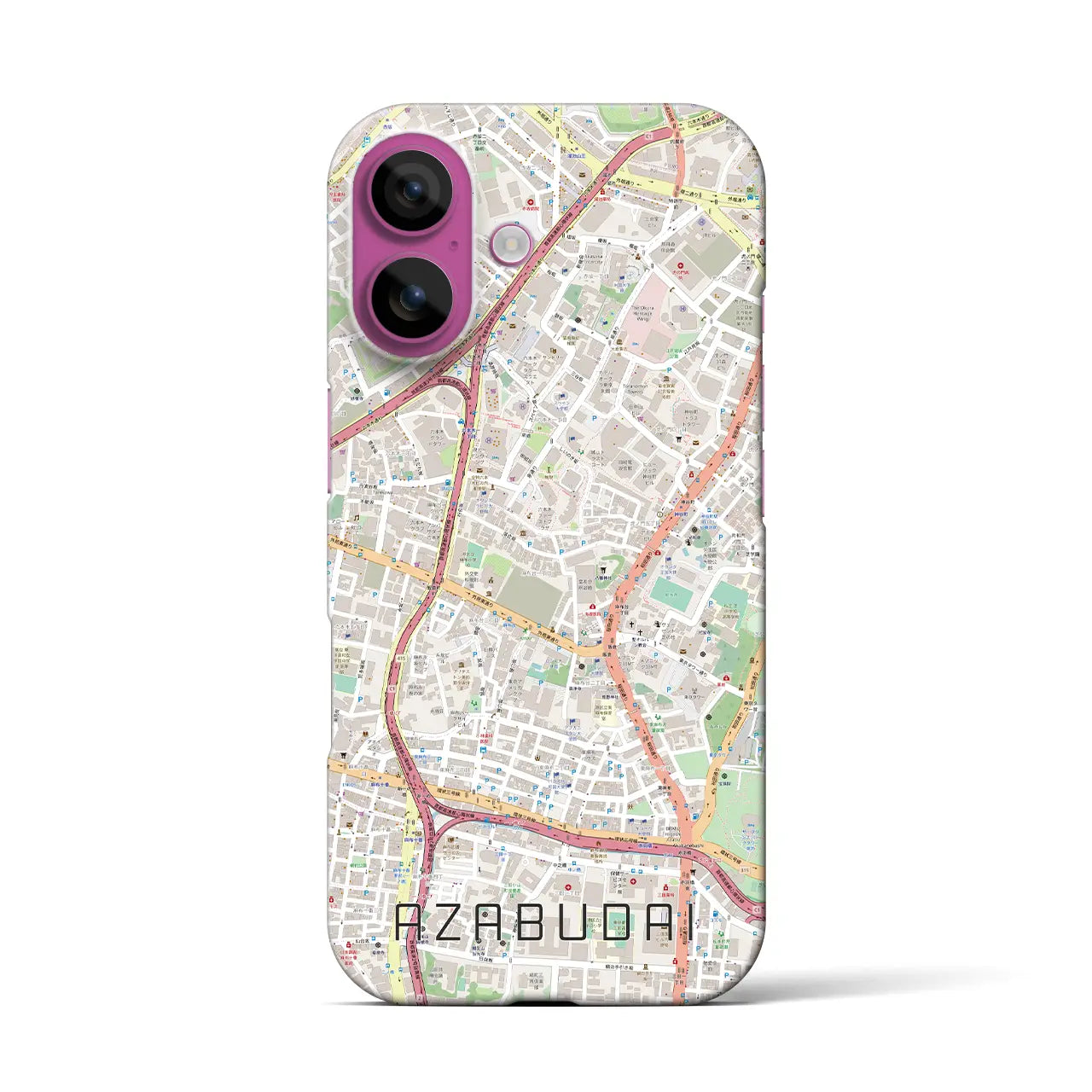 【麻布台(東京都)】地図柄iPhoneケース(バックカバータイプ)