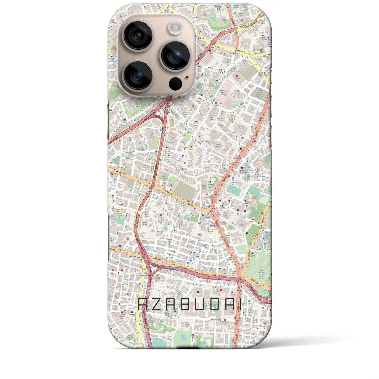 【麻布台(東京都)】地図柄iPhoneケース(バックカバータイプ)