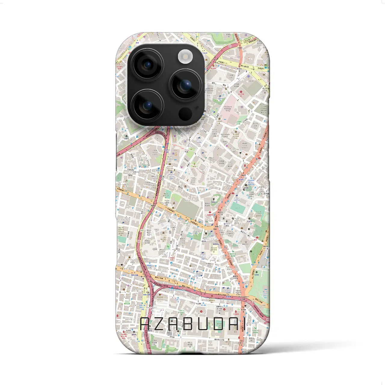 【麻布台(東京都)】地図柄iPhoneケース(バックカバータイプ)