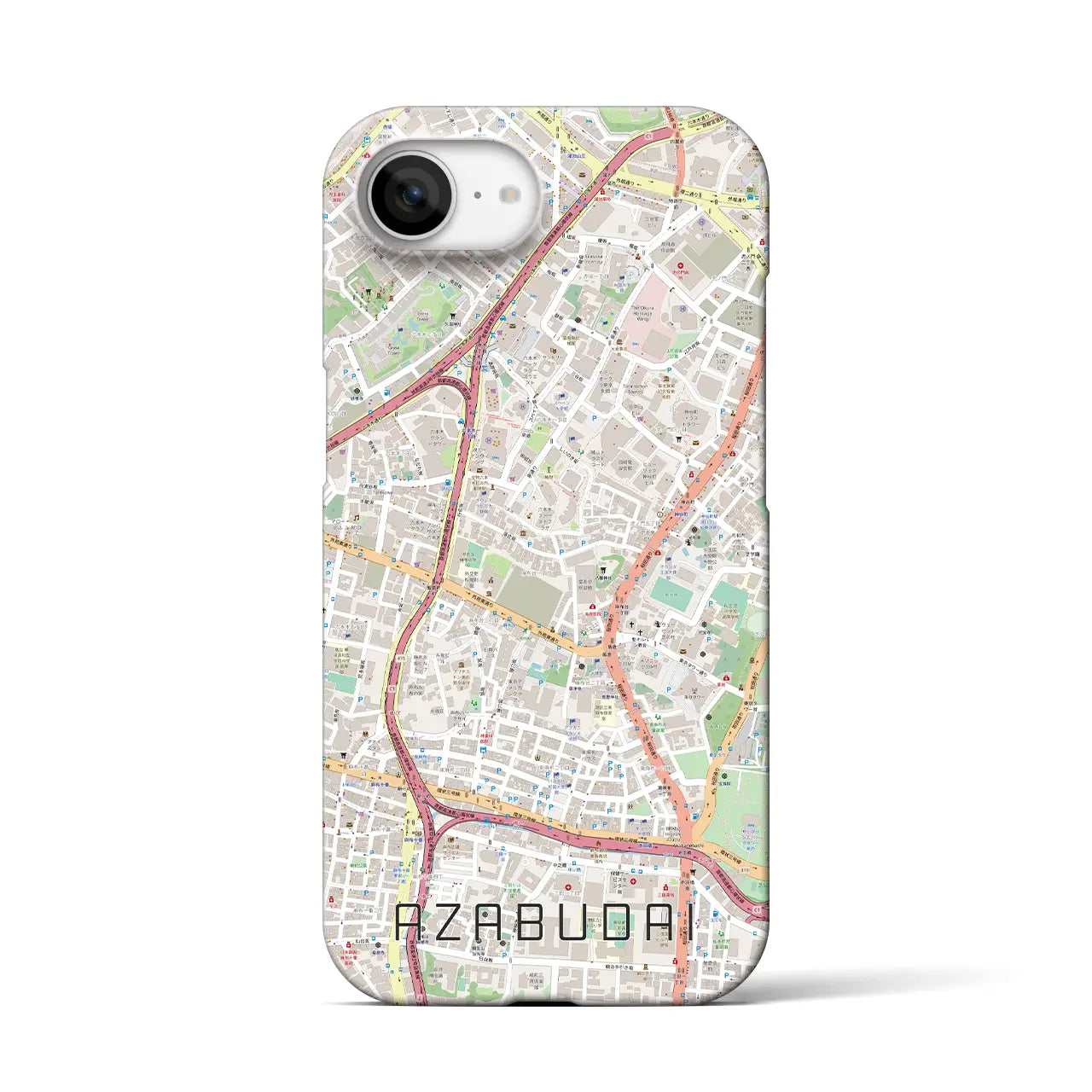 【麻布台(東京都)】地図柄iPhoneケース(バックカバータイプ)