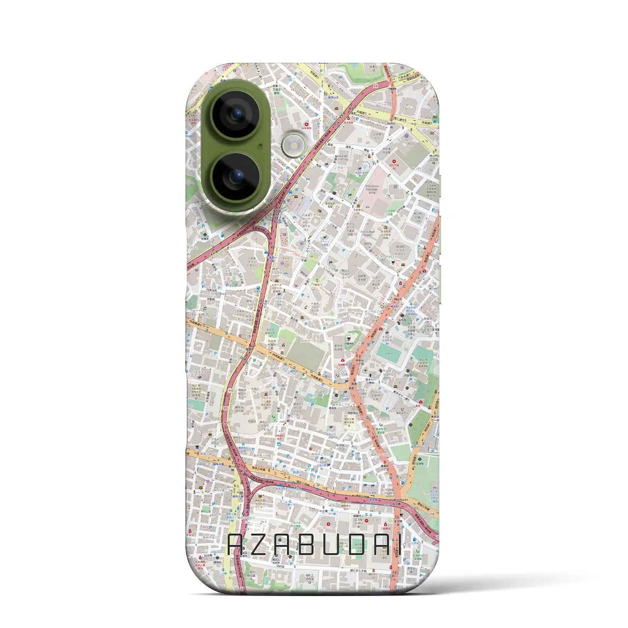 【麻布台(東京都)】地図柄iPhoneケース(バックカバータイプ)