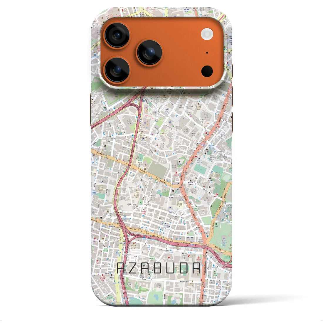 【麻布台(東京都)】地図柄iPhoneケース(バックカバータイプ)ナチュラル・iPhone 17 Pro Max 用