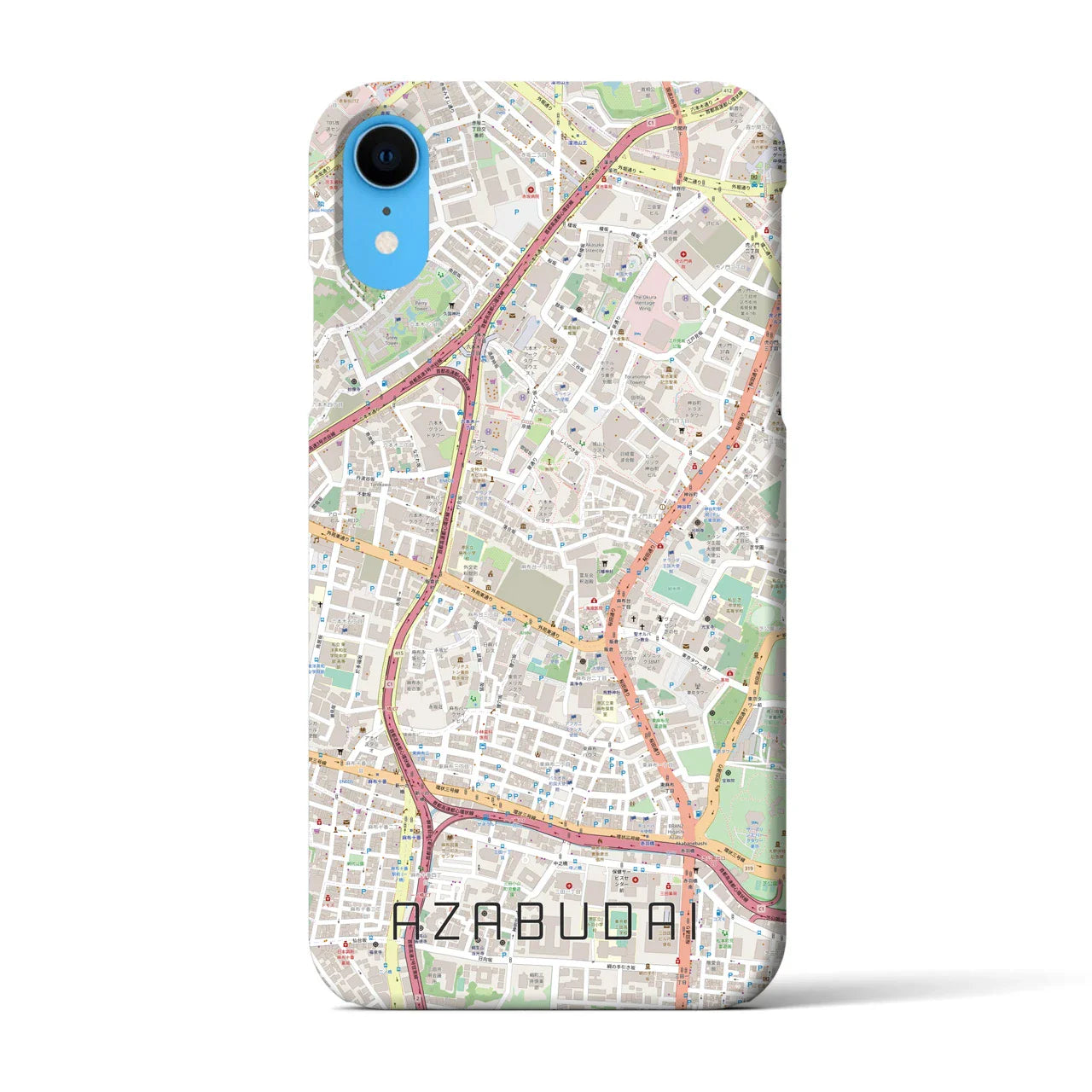 【麻布台(東京都)】地図柄iPhoneケース(バックカバータイプ)