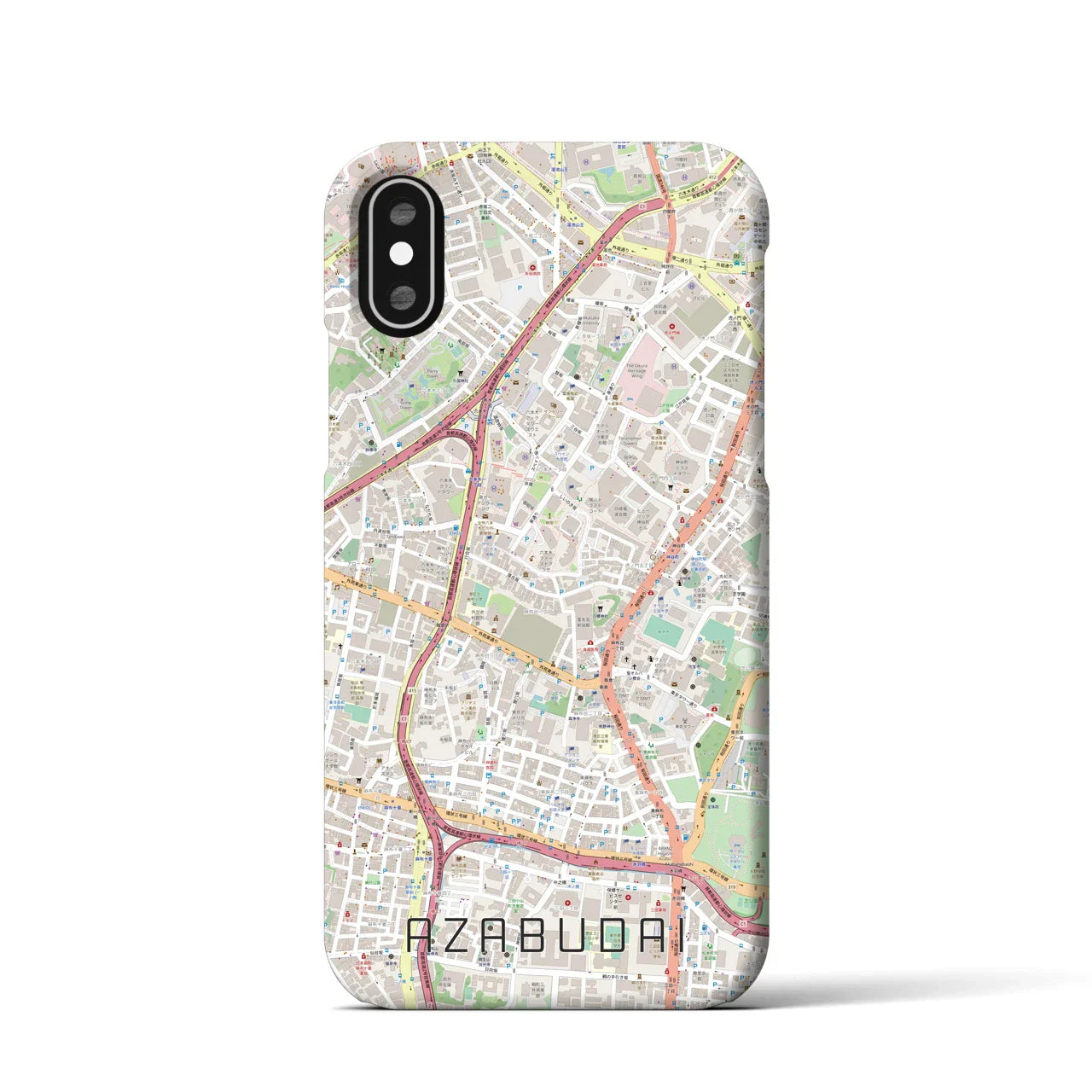 【麻布台(東京都)】地図柄iPhoneケース(バックカバータイプ)