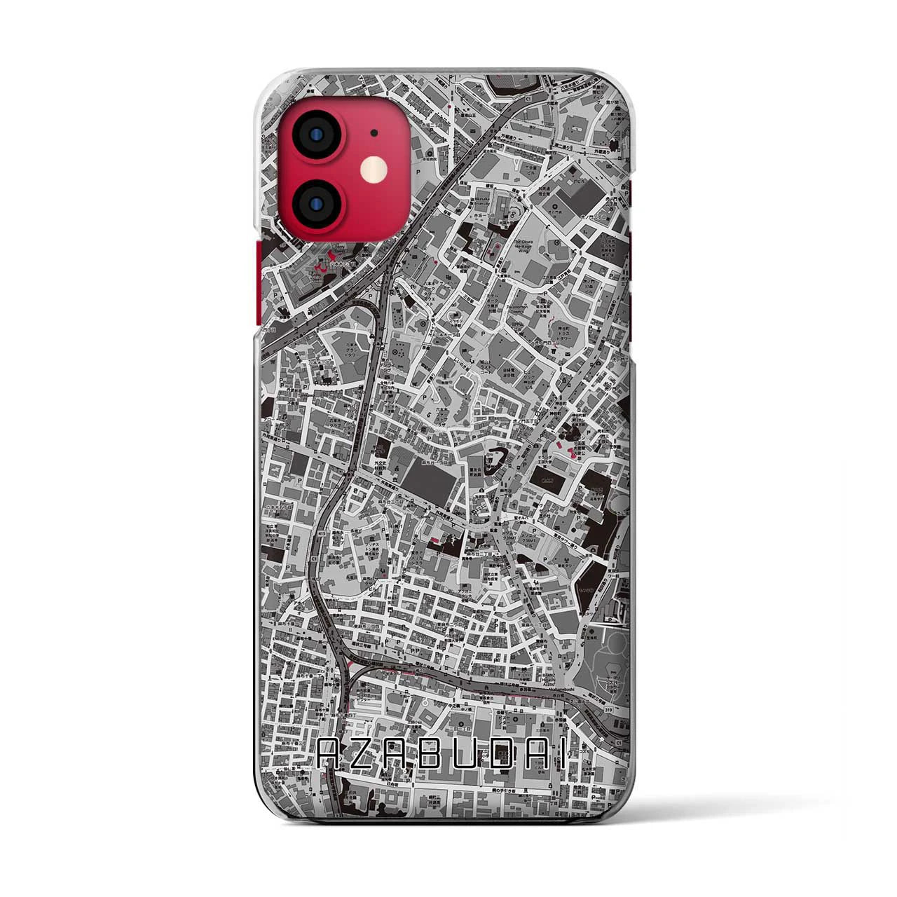 【麻布台(東京都)】地図柄iPhoneケース(クリアタイプ)