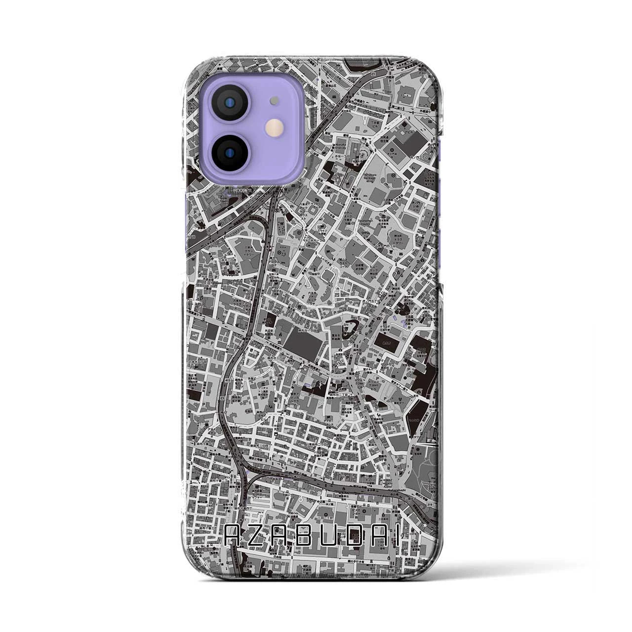 【麻布台(東京都)】地図柄iPhoneケース(クリアタイプ)