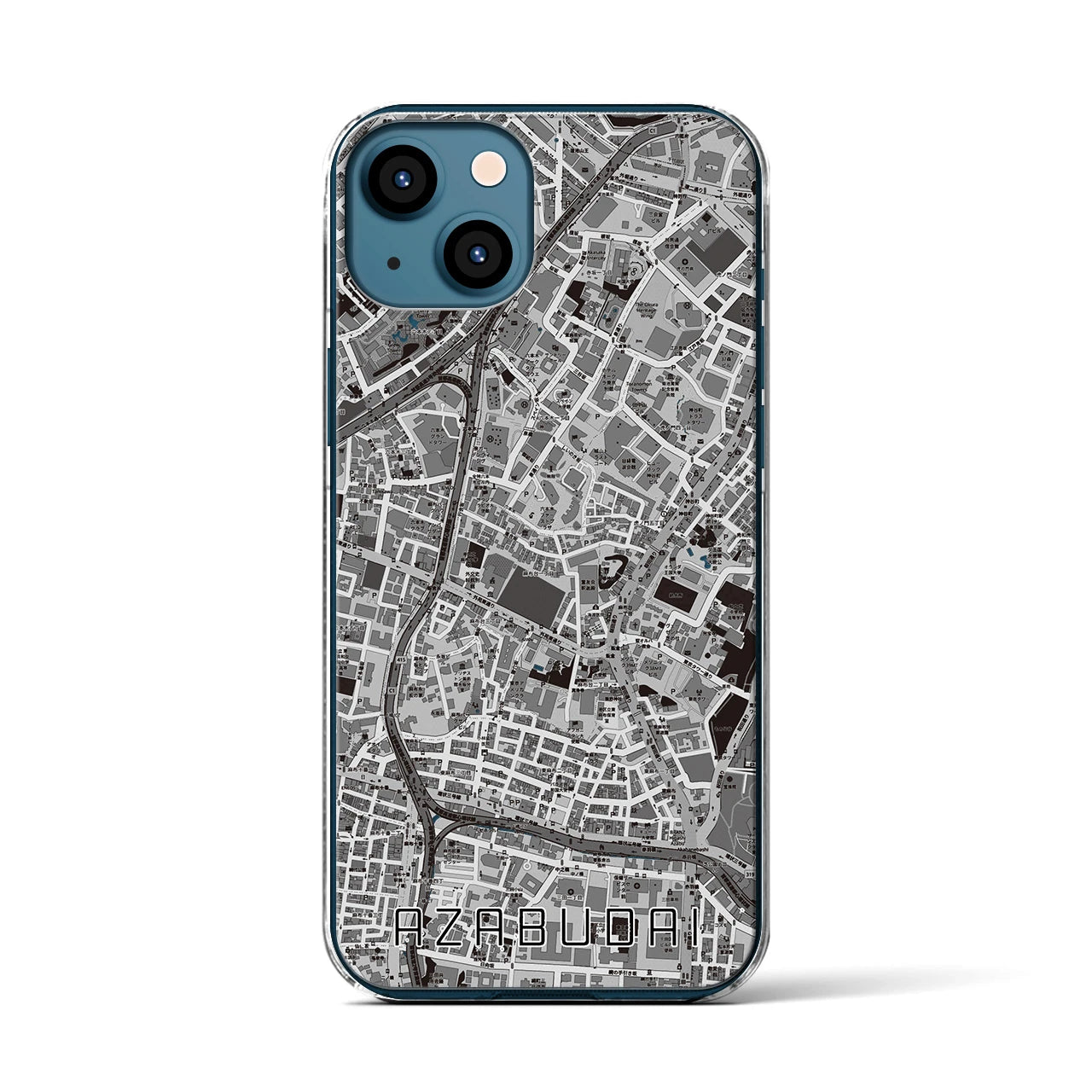 【麻布台(東京都)】地図柄iPhoneケース(クリアタイプ)