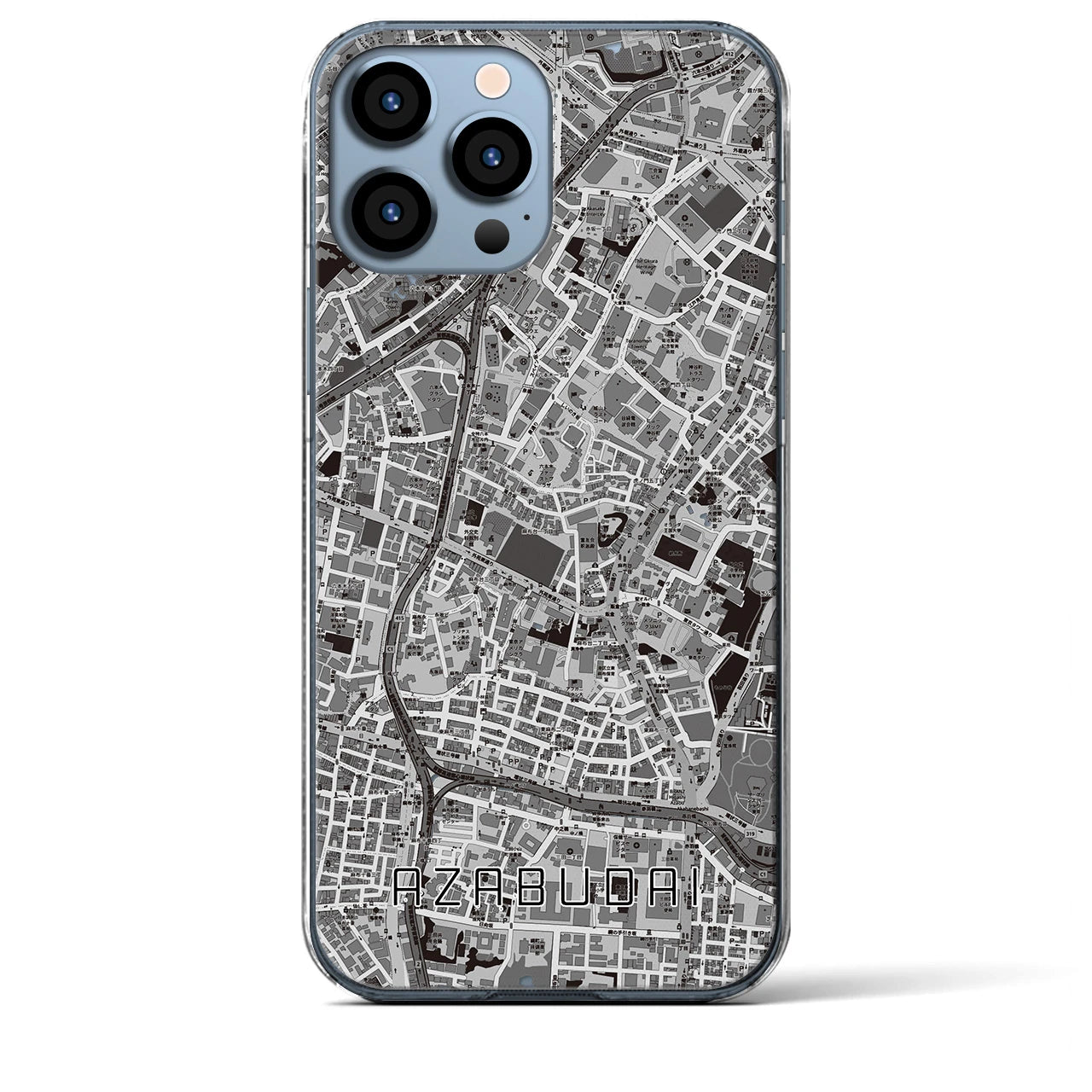 【麻布台(東京都)】地図柄iPhoneケース(クリアタイプ)